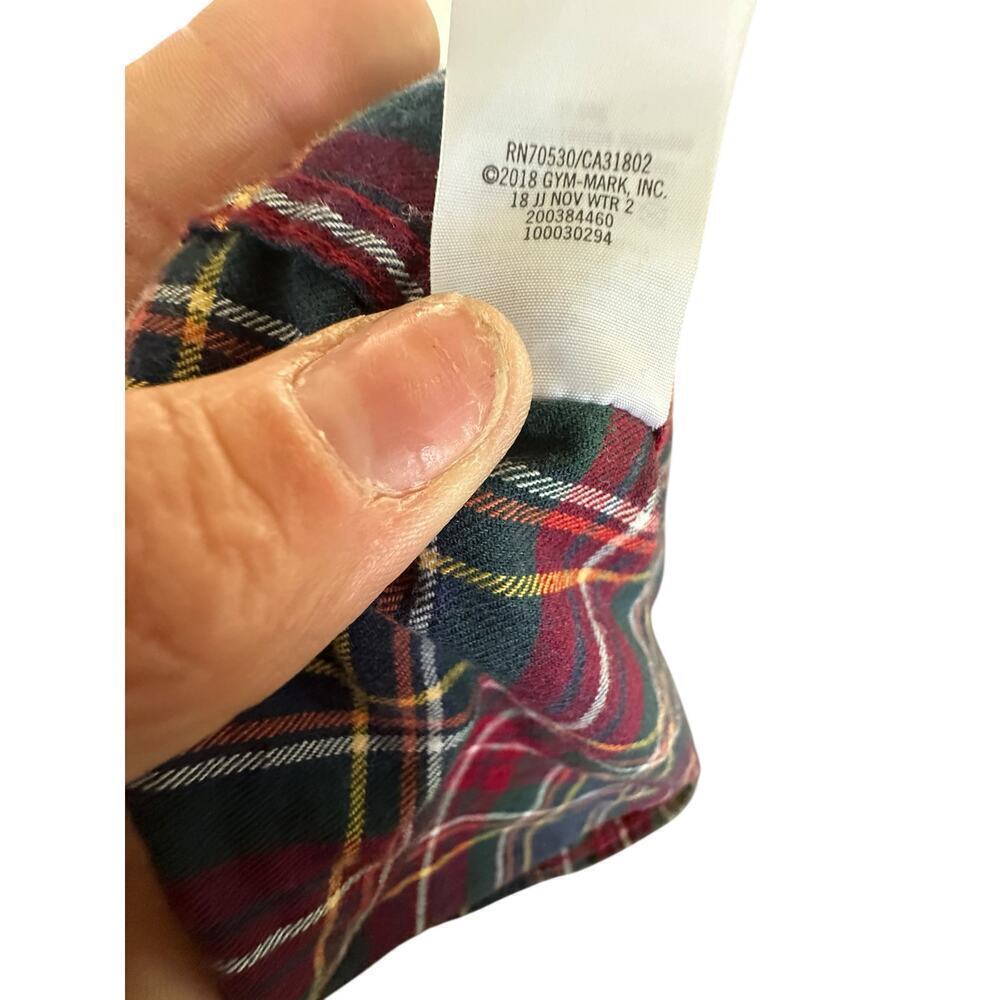 Janie and Jack Boys' Red Green Plaid Print Button Down Tartan Shirt Size 4 - Picture 3 of 5